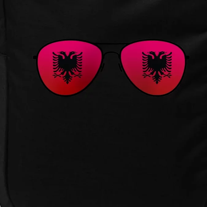 Albania Flag Aviator Sunglasses Impact Tech Backpack