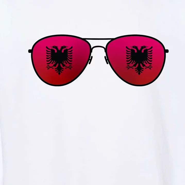 Albania Flag Aviator Sunglasses Garment-Dyed Sweatshirt