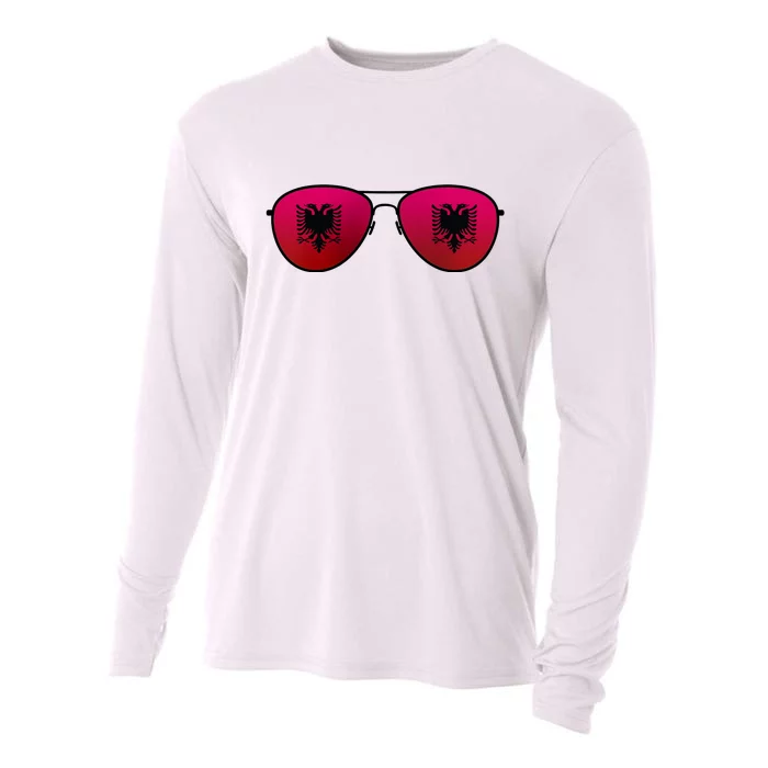 Albania Flag Aviator Sunglasses Cooling Performance Long Sleeve Crew