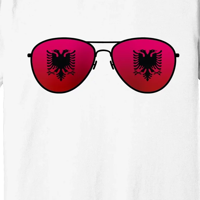 Albania Flag Aviator Sunglasses Premium T-Shirt