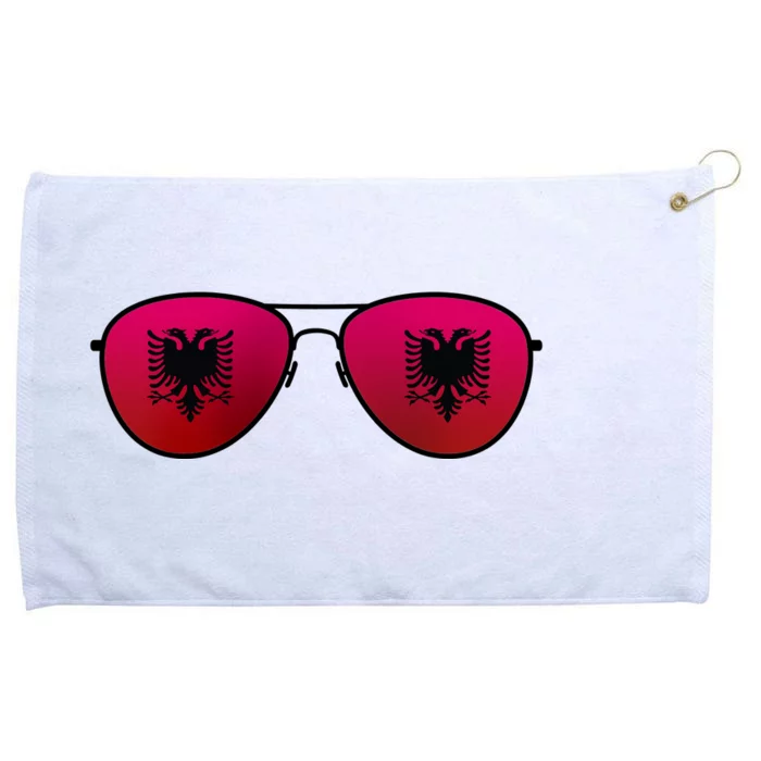 Albania Flag Aviator Sunglasses Grommeted Golf Towel