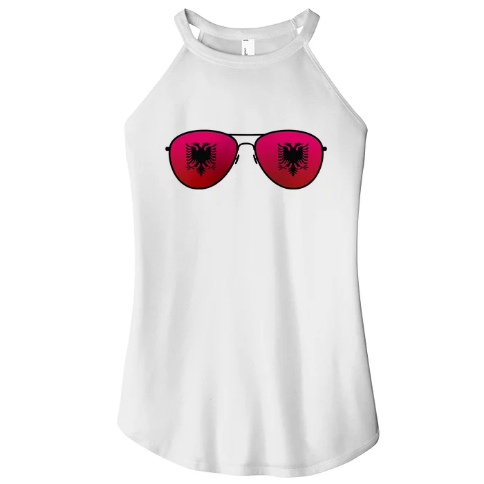 Albania Flag Aviator Sunglasses Women’s Perfect Tri Rocker Tank