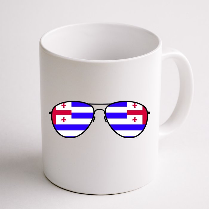 Ajaria Flag Aviator Sunglasses Front & Back Coffee Mug