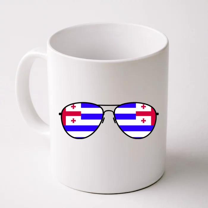 Ajaria Flag Aviator Sunglasses Front & Back Coffee Mug