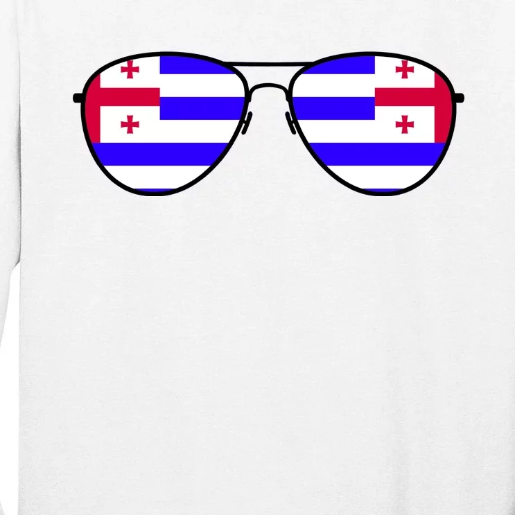 Ajaria Flag Aviator Sunglasses Tall Long Sleeve T-Shirt