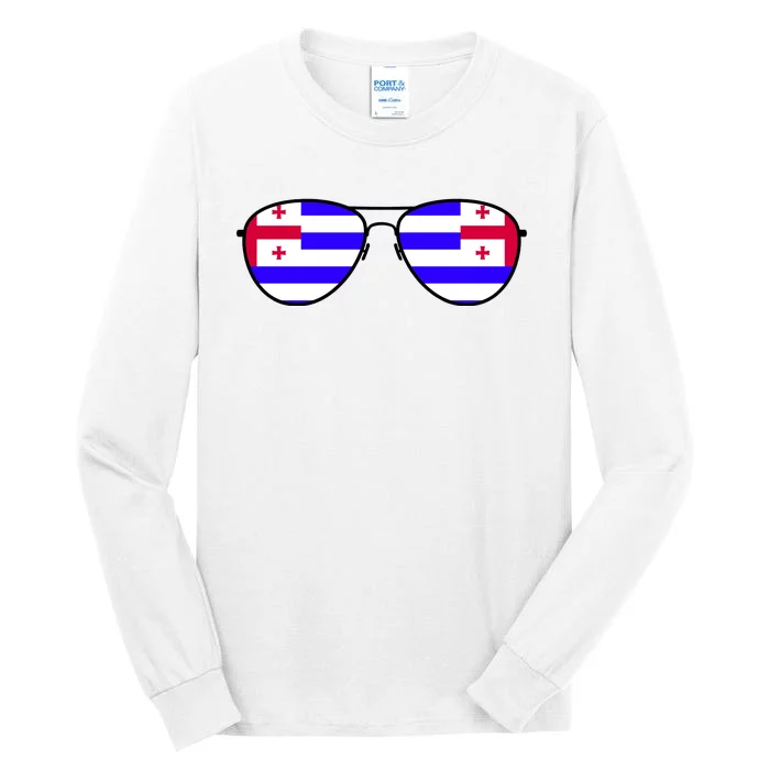 Ajaria Flag Aviator Sunglasses Tall Long Sleeve T-Shirt