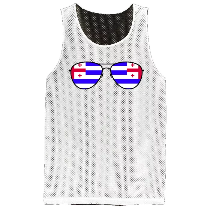 Ajaria Flag Aviator Sunglasses Mesh Reversible Basketball Jersey Tank