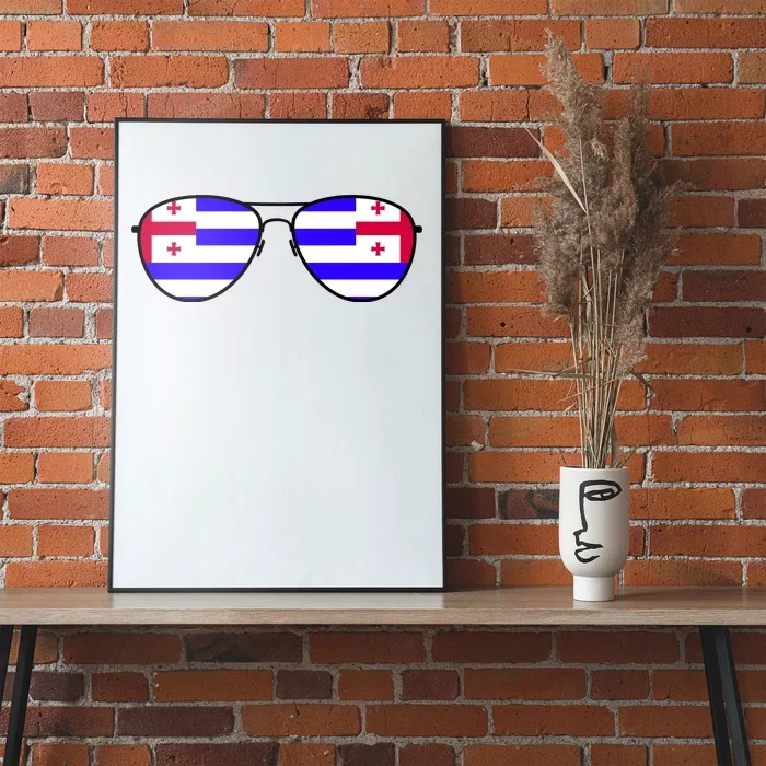 Ajaria Flag Aviator Sunglasses Poster