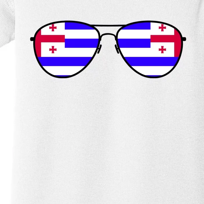 Ajaria Flag Aviator Sunglasses Baby Bodysuit