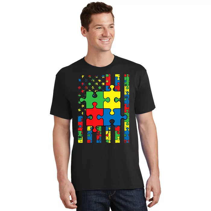 American Flag Autism Awareness Baby T-Shirt