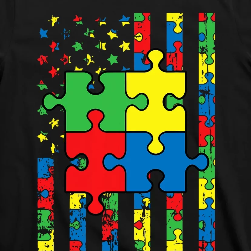 American Flag Autism Awareness Baby T-Shirt