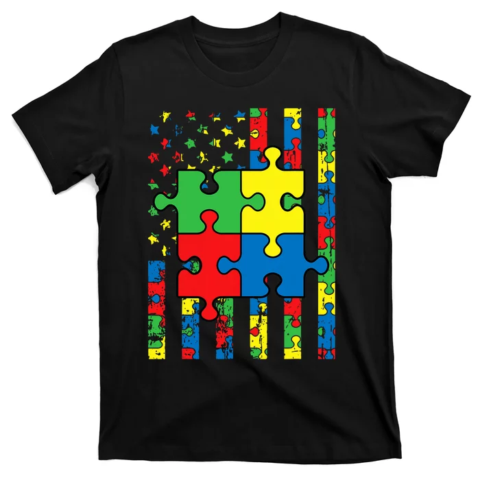 American Flag Autism Awareness Baby T-Shirt