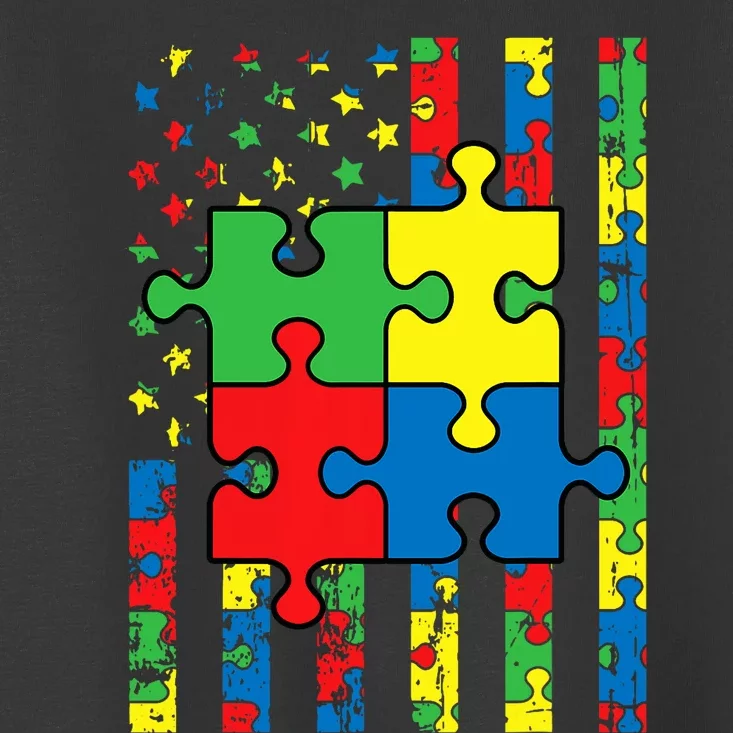 American Flag Autism Awareness Baby Toddler T-Shirt