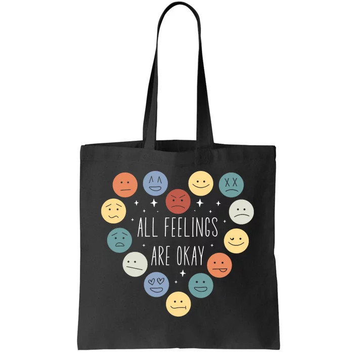 All Feelings Are Okay Mental Health Awareness Month Emotion Tote Bag