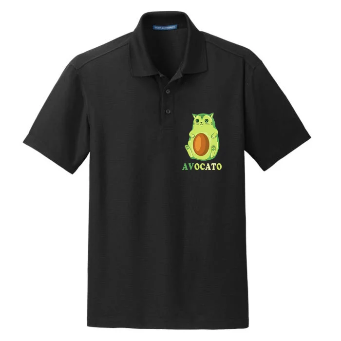 Avocato Funny Avocado Lover Cat Gifts Dry Zone Grid Performance Polo