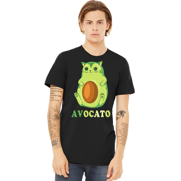 Avocato Funny Avocado Lover Cat Gifts Premium T-Shirt