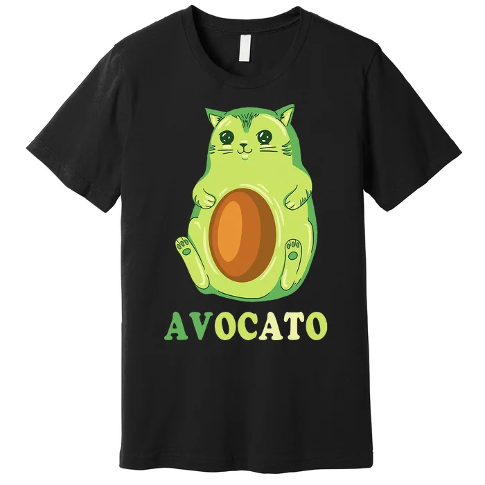 Avocato Funny Avocado Lover Cat Gifts Premium T-Shirt