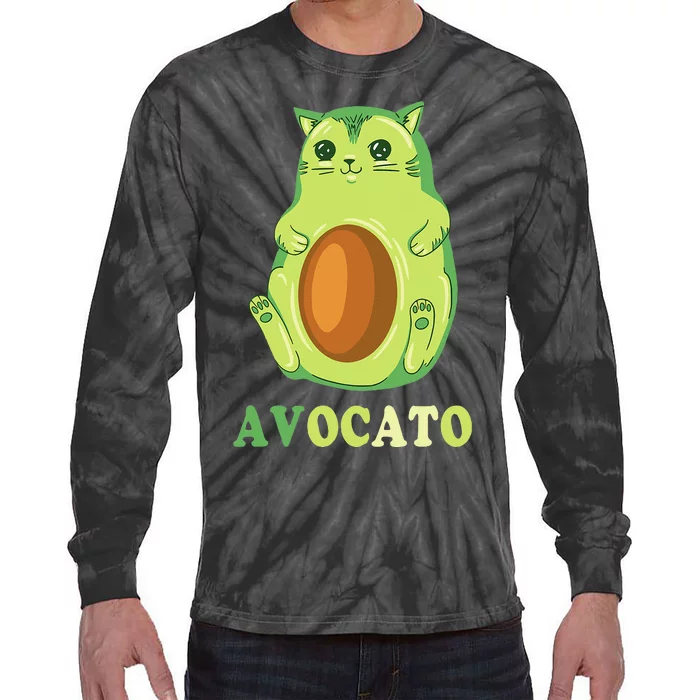 Avocato Funny Avocado Lover Cat Gifts Tie-Dye Long Sleeve Shirt