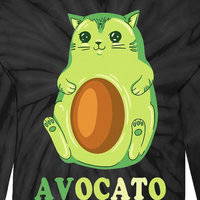 Avocato Funny Avocado Lover Cat Gifts Tie-Dye Long Sleeve Shirt