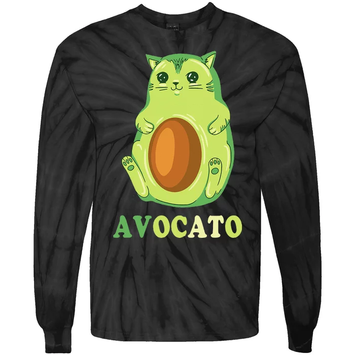 Avocato Funny Avocado Lover Cat Gifts Tie-Dye Long Sleeve Shirt