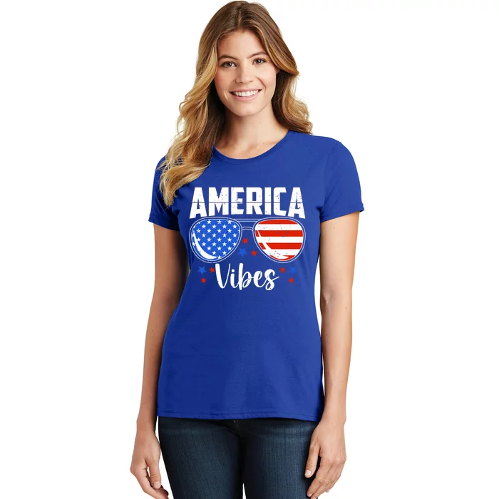 American Flag America Vibes 4th Of July Gift Women's T-Shirt