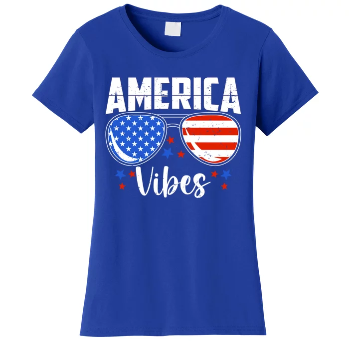 American Flag America Vibes 4th Of July Gift Women's T-Shirt