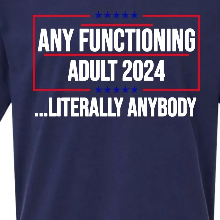 Any Functioning Adult 2024 Literally Anybody Funny Election Sueded Cloud Jersey T-Shirt