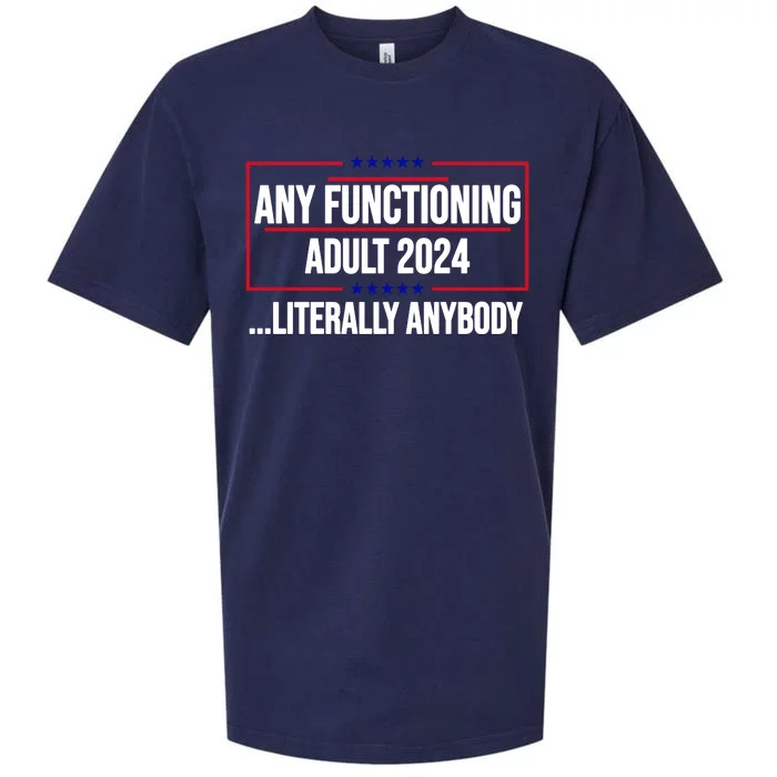 Any Functioning Adult 2024 Literally Anybody Funny Election Sueded Cloud Jersey T-Shirt