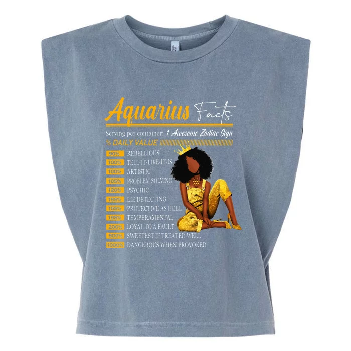 Aquarius Facts Awesome Zodiac Sign Horoscope Birthday Garment-Dyed Women's Muscle Tee