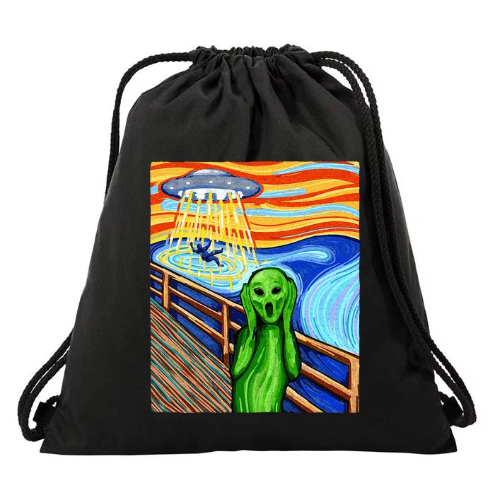 Alien Funny Alien Alien Lover UFO Drawstring Bag