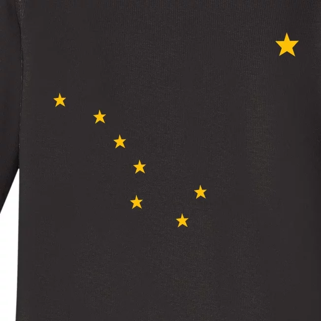 Alaskan Flag | Alaska Pride Northern Lights Big Dipper Polaris Baby Long Sleeve Bodysuit