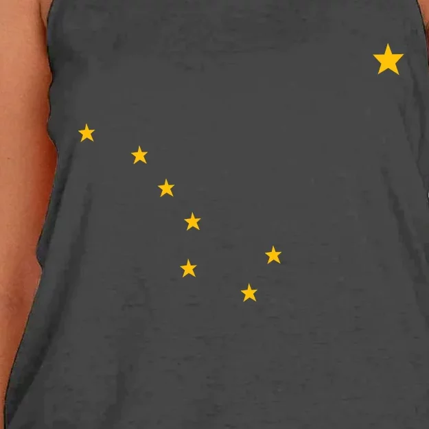 Alaskan Flag | Alaska Pride Northern Lights Big Dipper Polaris Women's Knotted Racerback Tank