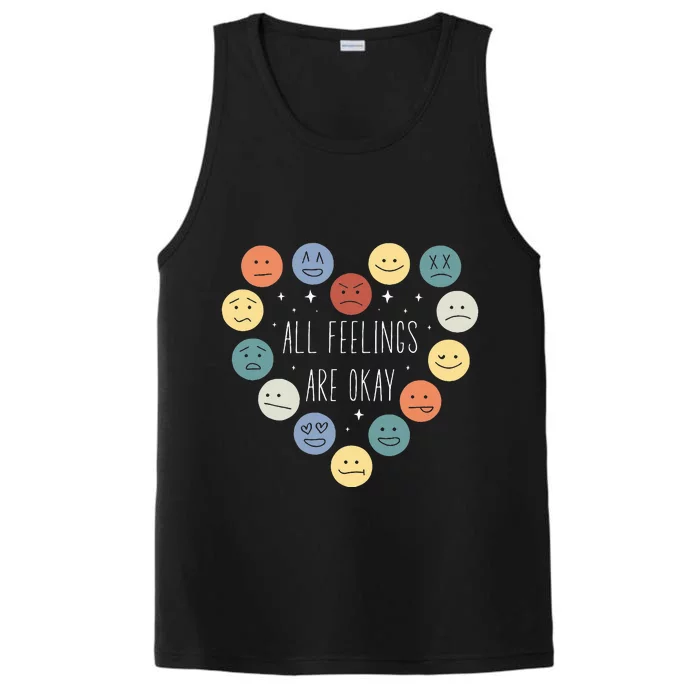 All Feelings Are Okay Mental Health Awareness Month Emotion Performance Tank