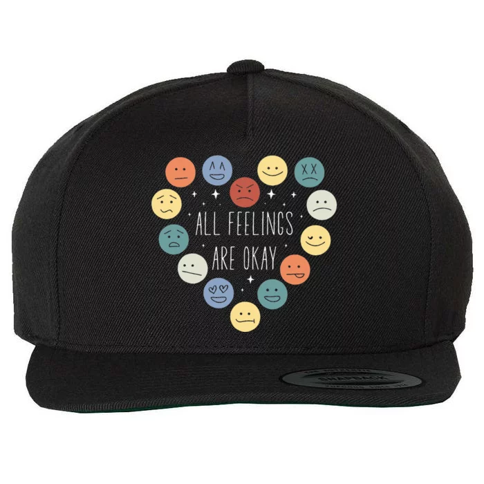 All Feelings Are Okay Mental Health Awareness Month Emotion Wool Snapback Cap