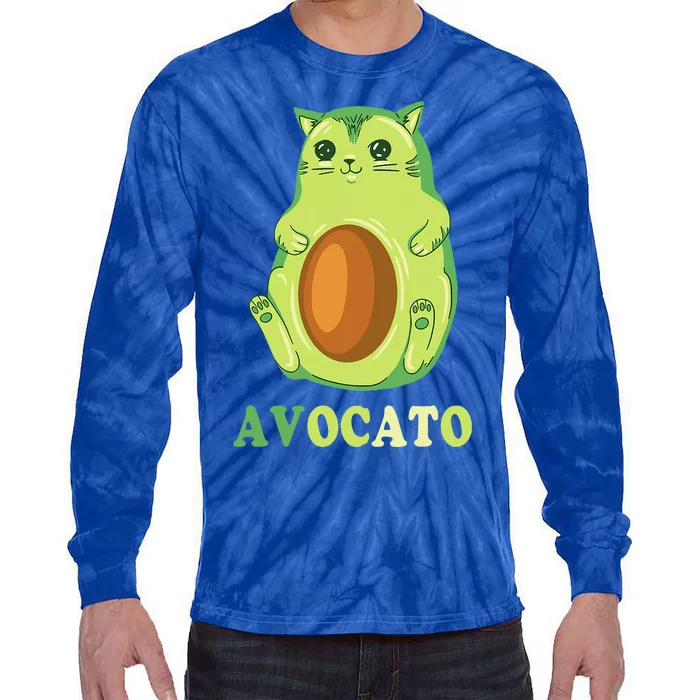 Avocato Funny Avocado Lover Cat Gifts Tie-Dye Long Sleeve Shirt