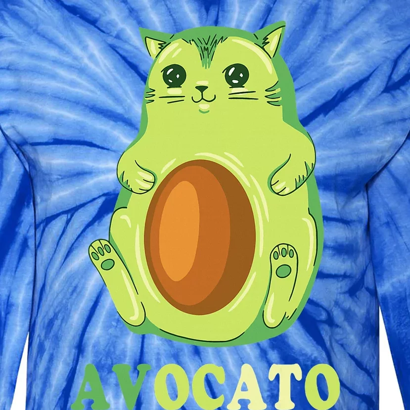 Avocato Funny Avocado Lover Cat Gifts Tie-Dye Long Sleeve Shirt