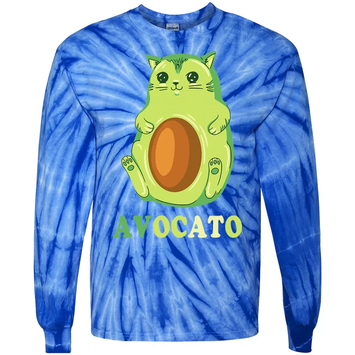 Avocato Funny Avocado Lover Cat Gifts Tie-Dye Long Sleeve Shirt