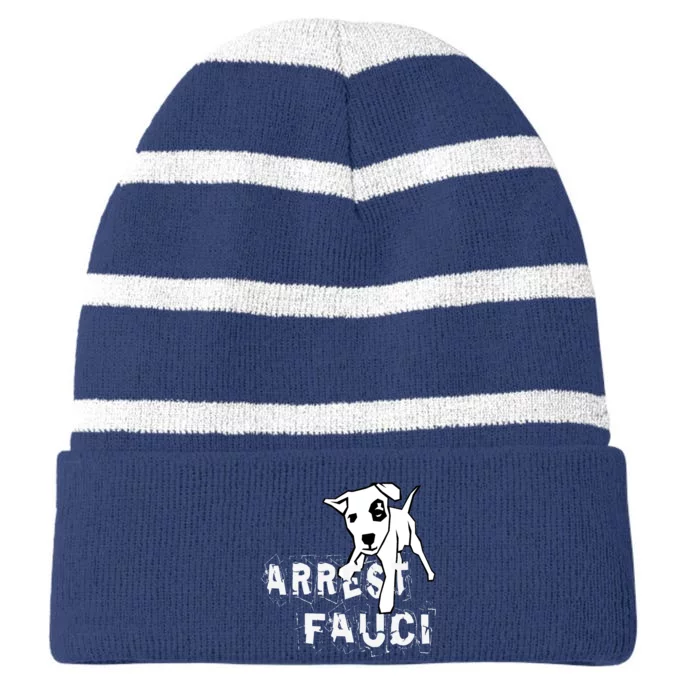 Arrest Fauci Apparel Striped Beanie with Solid Band