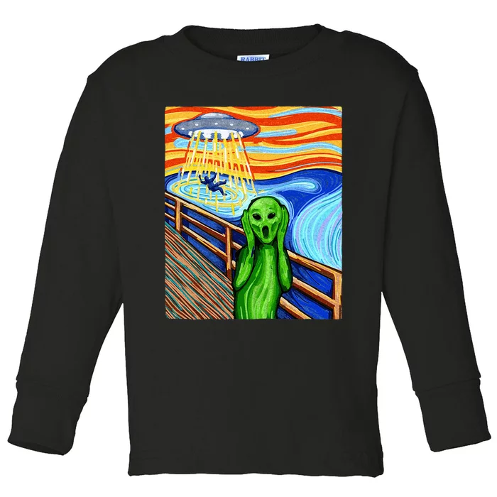 Alien Funny Alien Alien Lover UFO Toddler Long Sleeve Shirt