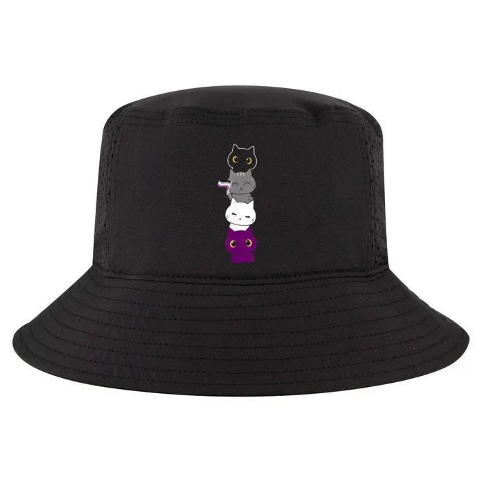 Asexuality Flag Animal Cat Ace Pride Demisexual Gift Asexual Cool Comfort Performance Bucket Hat