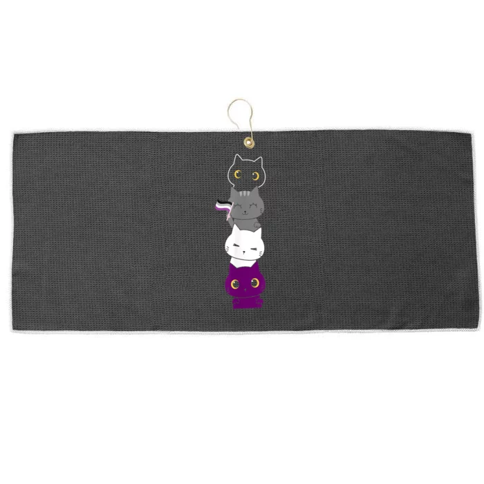 Asexuality Flag Animal Cat Ace Pride Demisexual Gift Asexual Large Microfiber Waffle Golf Towel