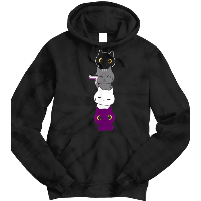 Asexuality Flag Animal Cat Ace Pride Demisexual Gift Asexual Tie Dye Hoodie