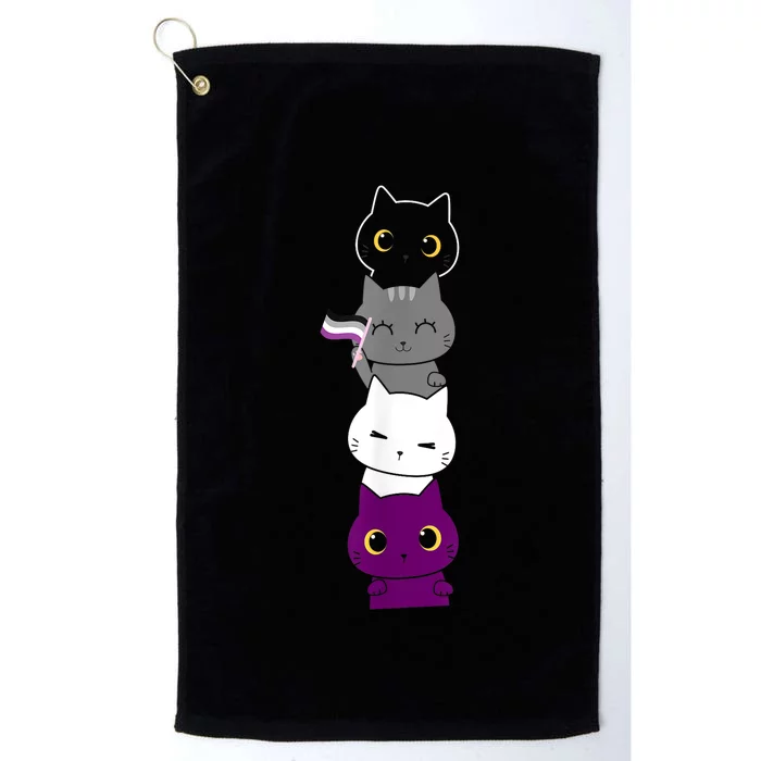 Asexuality Flag Animal Cat Ace Pride Demisexual Gift Asexual Platinum Collection Golf Towel