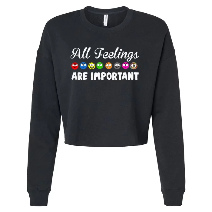 All Feelings Are Important Cropped Pullover Crew