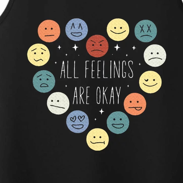 All Feelings Are Okay Mental Health Awareness Month Emotion Performance Tank