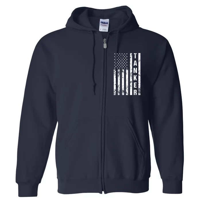 American Flag Army Tanker Full Zip Hoodie