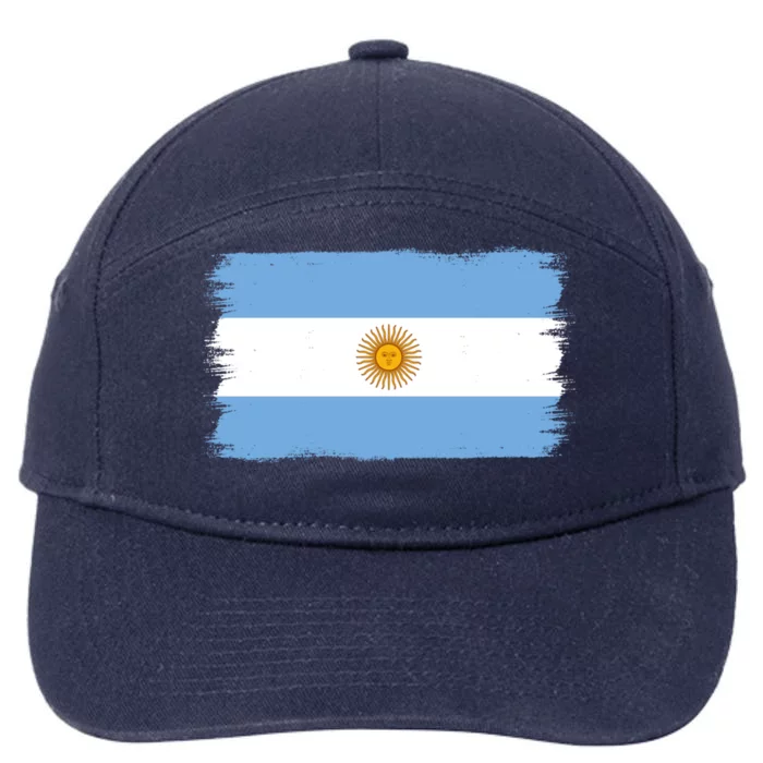 Argentinian Flag Argentina Gift 7-Panel Snapback Hat