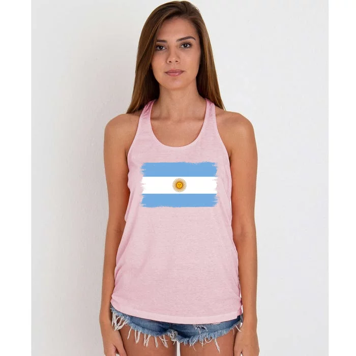 Argentinian Flag Argentina Gift Women's Knotted Racerback Tank