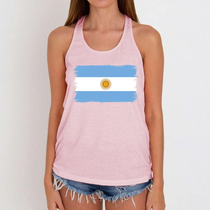 Argentinian Flag Argentina Gift Women's Knotted Racerback Tank