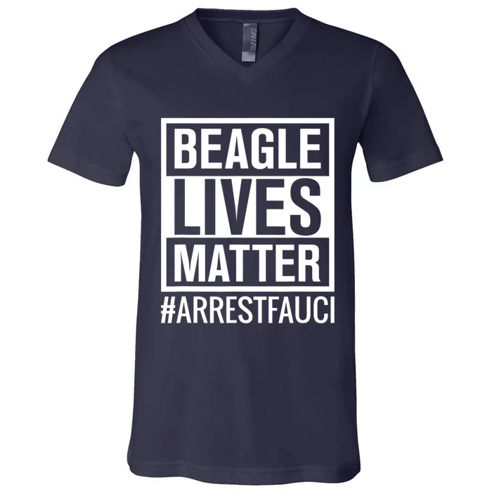 Arrest Fauci Anti Fauci Dr Fauci Beagle Puppies Dog V-Neck T-Shirt